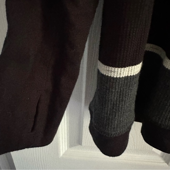 Size 1X Calvin Klein Performance Cardigan Striped Gray Black Waterfall Sweater - Picture 7 of 7